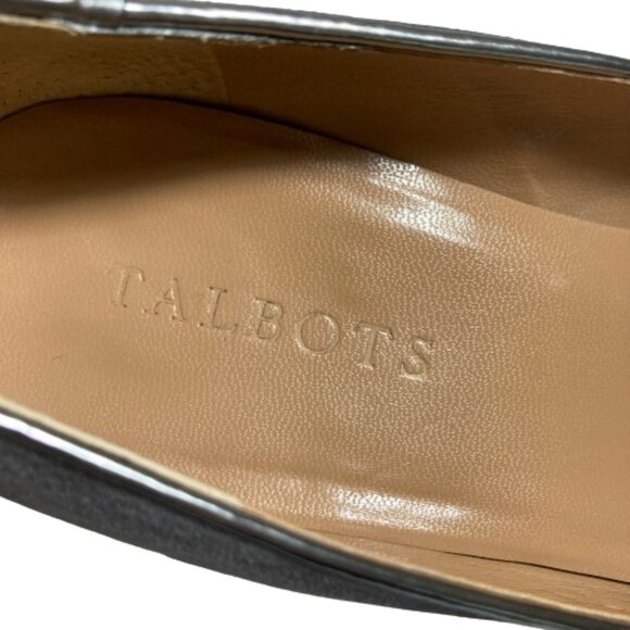 Talbots sz 7 Shadow Grey 'Diane 2' Pumps Metallic Pointed Toe Cap, Kitten Heel - Picture 4 of 10